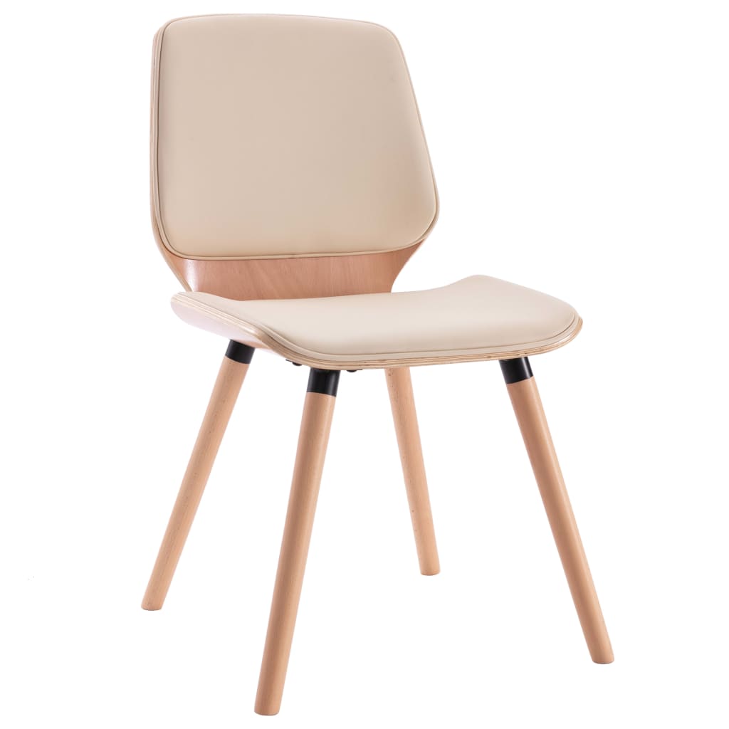 Dining chairs 2 pcs. Cream white artificial leather