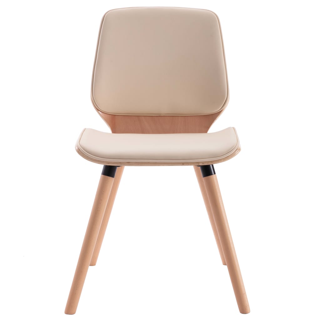 Dining chairs 2 pcs. Cream white artificial leather