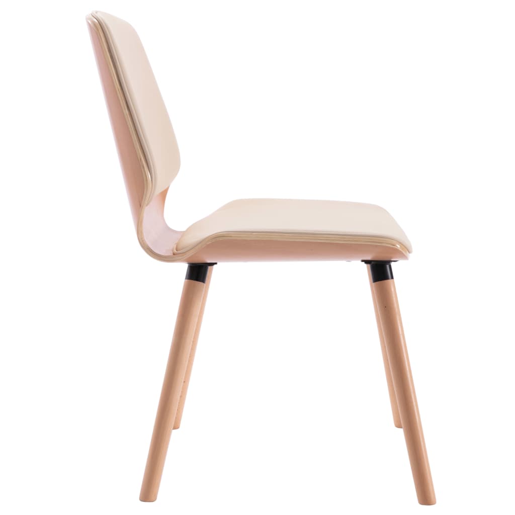 Dining chairs 2 pcs. Cream white artificial leather