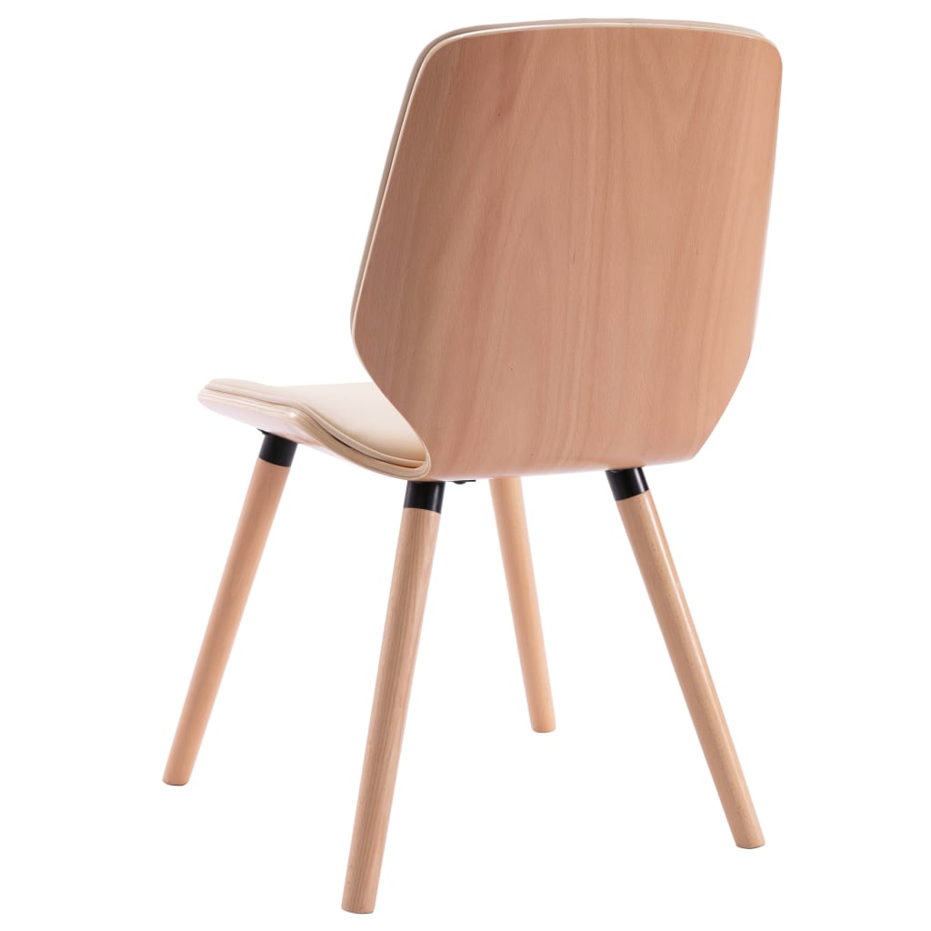 Dining chairs 2 pcs. Cream white artificial leather