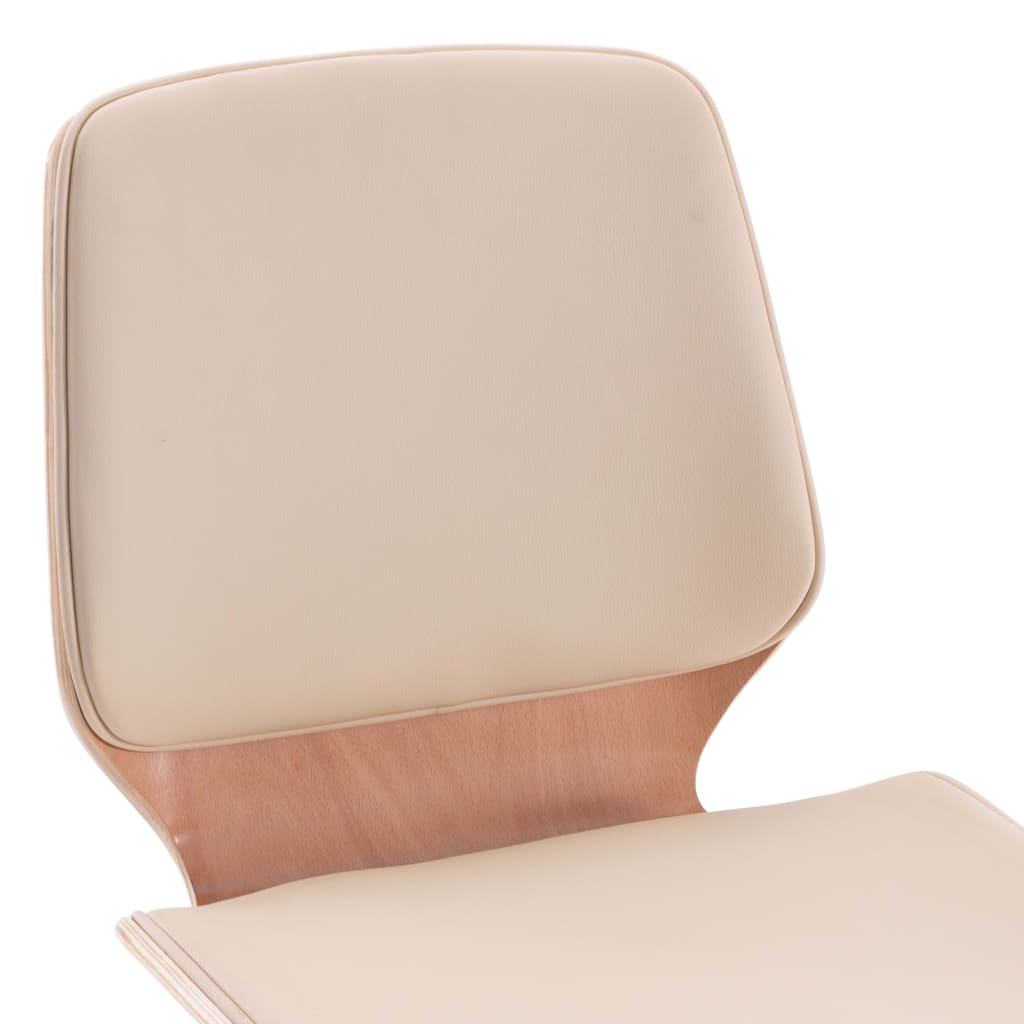 Dining chairs 2 pcs. Cream white artificial leather