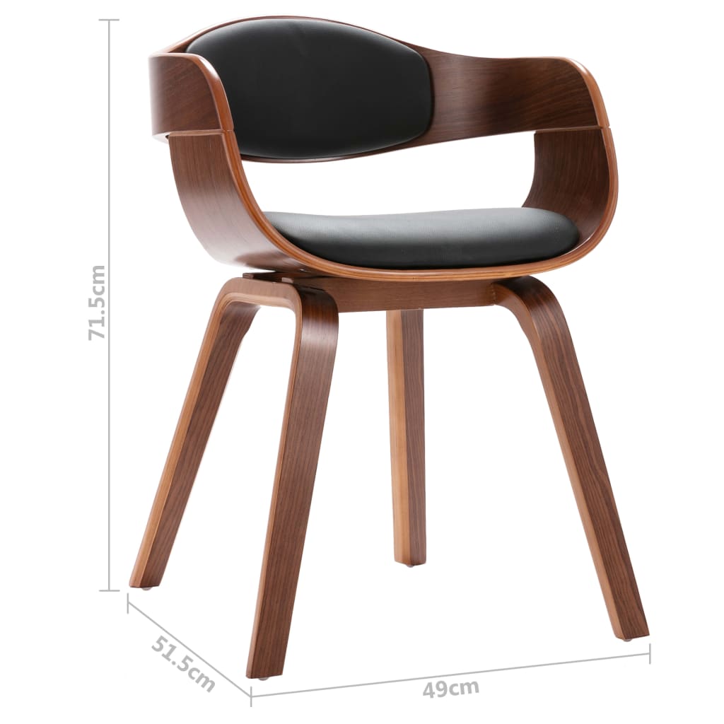 Dining room chairs 2 pcs. bentwood and imitation leather