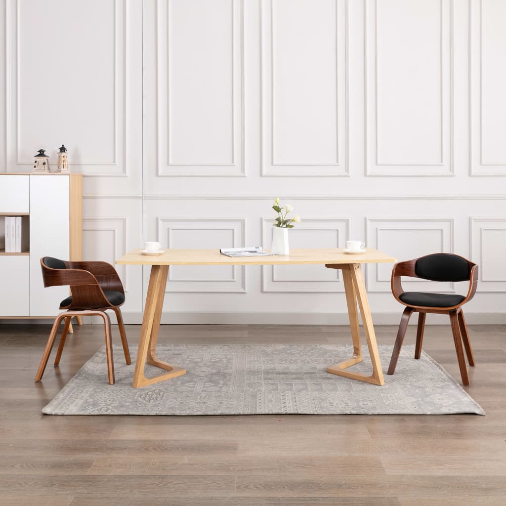 Dining room chairs 2 pcs. bentwood and imitation leather