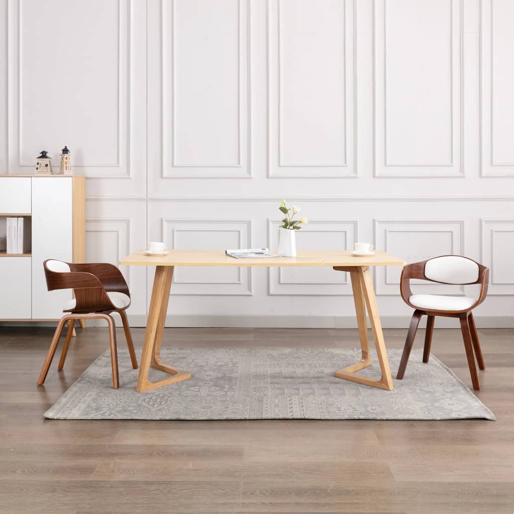 Dining room chairs 2 pcs. bentwood and imitation leather