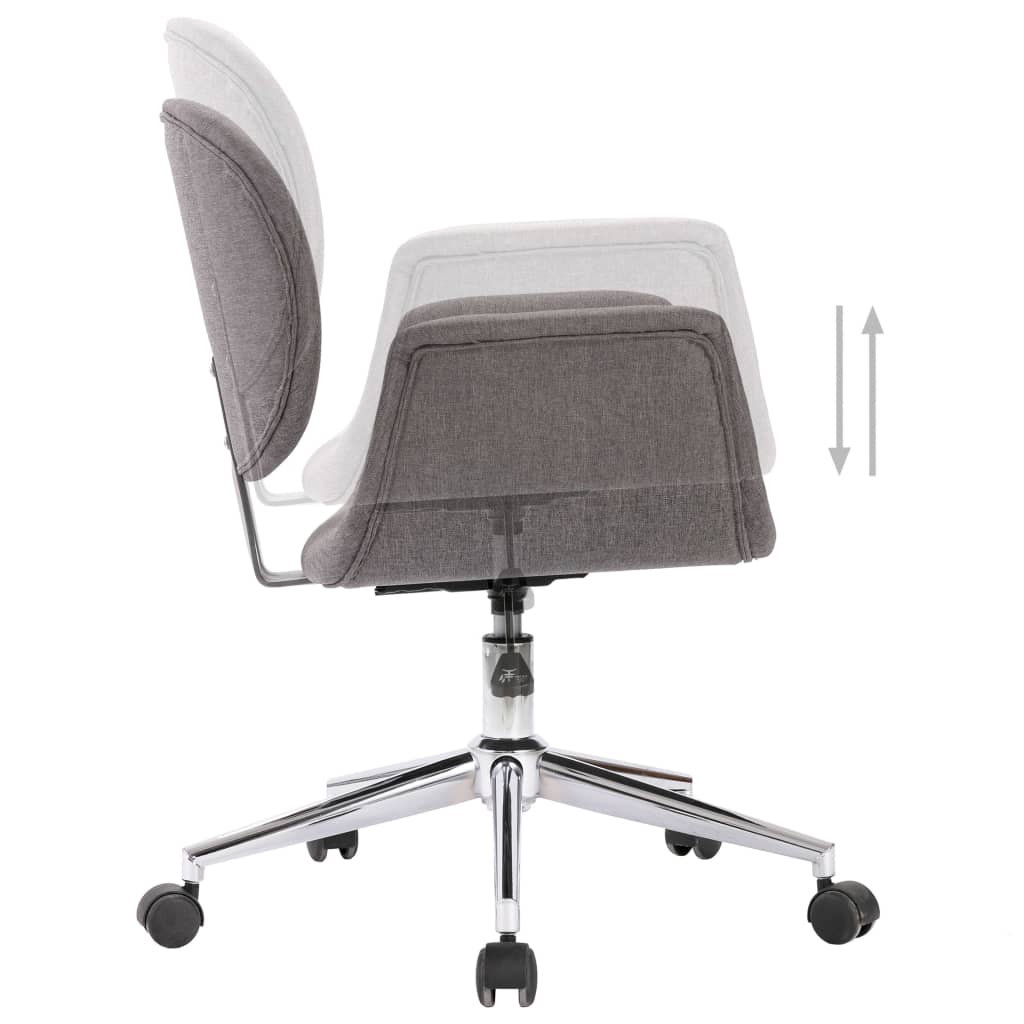 Dining Chair Swivel Grey Fabric