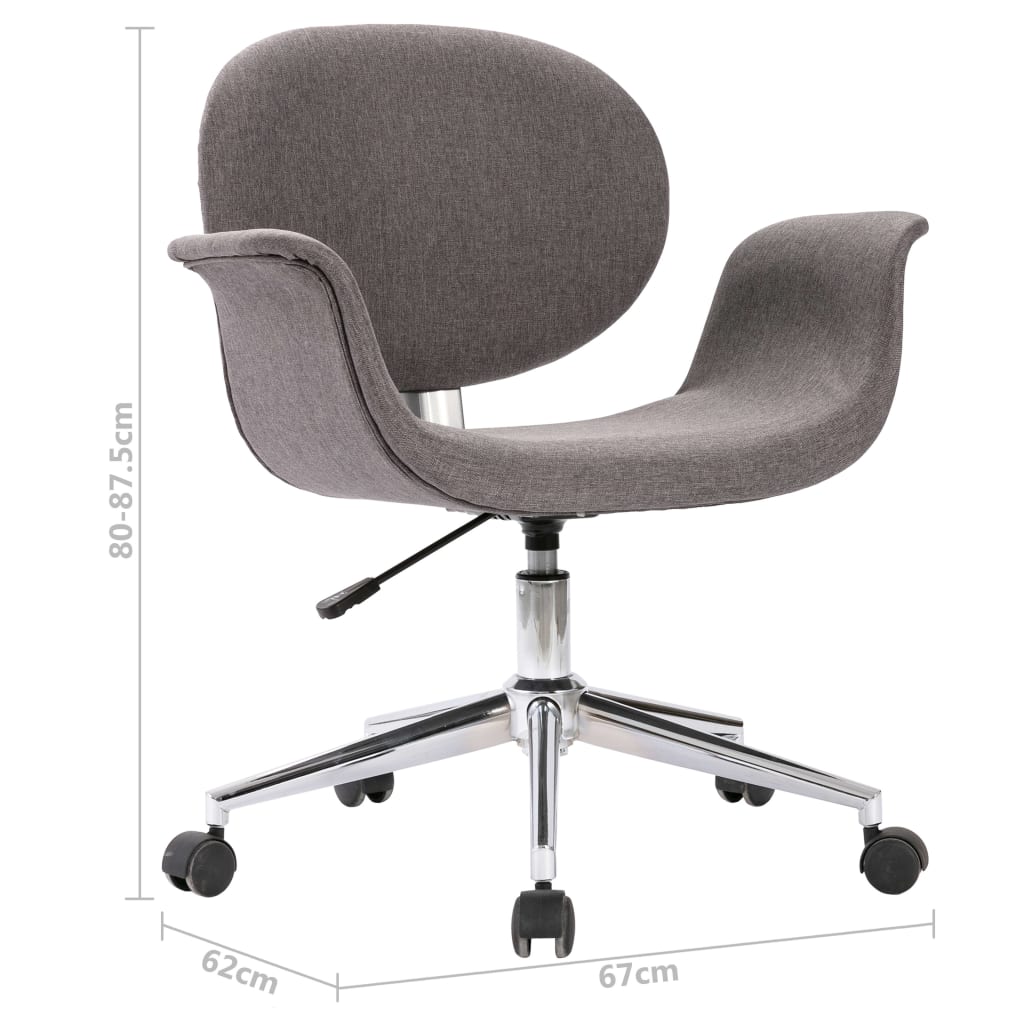 Dining Chair Swivel Grey Fabric