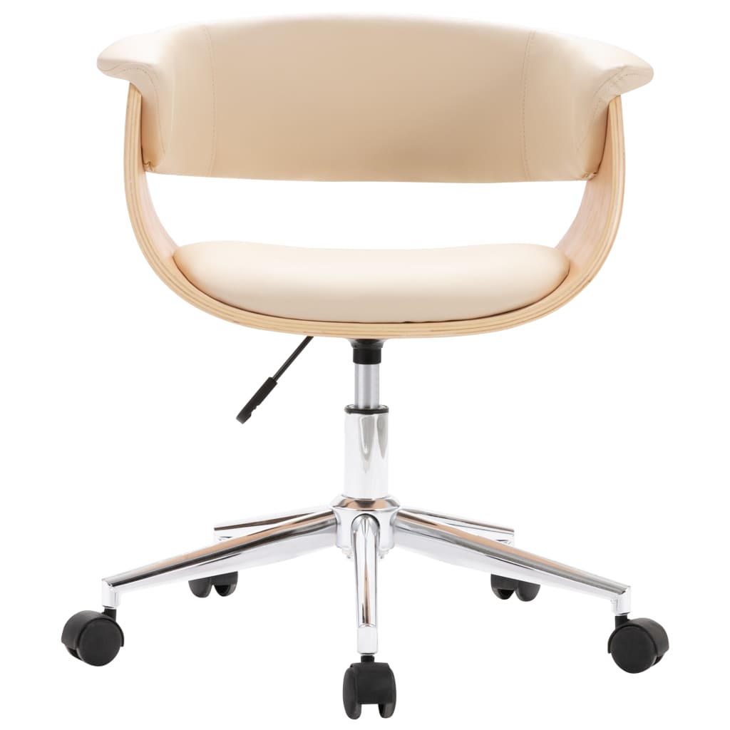 Dining chair swivel cream bentwood and imitation leather