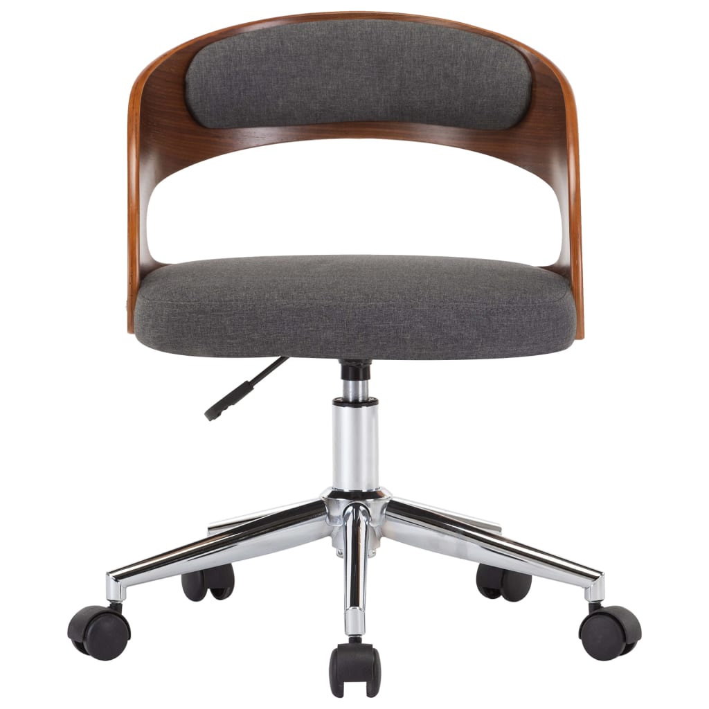 Dining Chair Swivel Grey Bentwood and Fabric