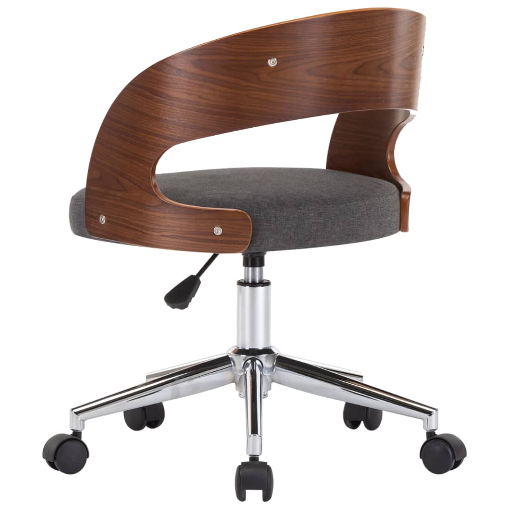 Dining Chair Swivel Grey Bentwood and Fabric