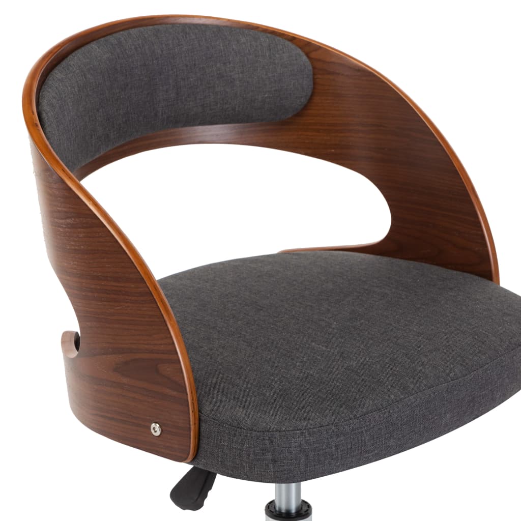 Dining Chair Swivel Grey Bentwood and Fabric