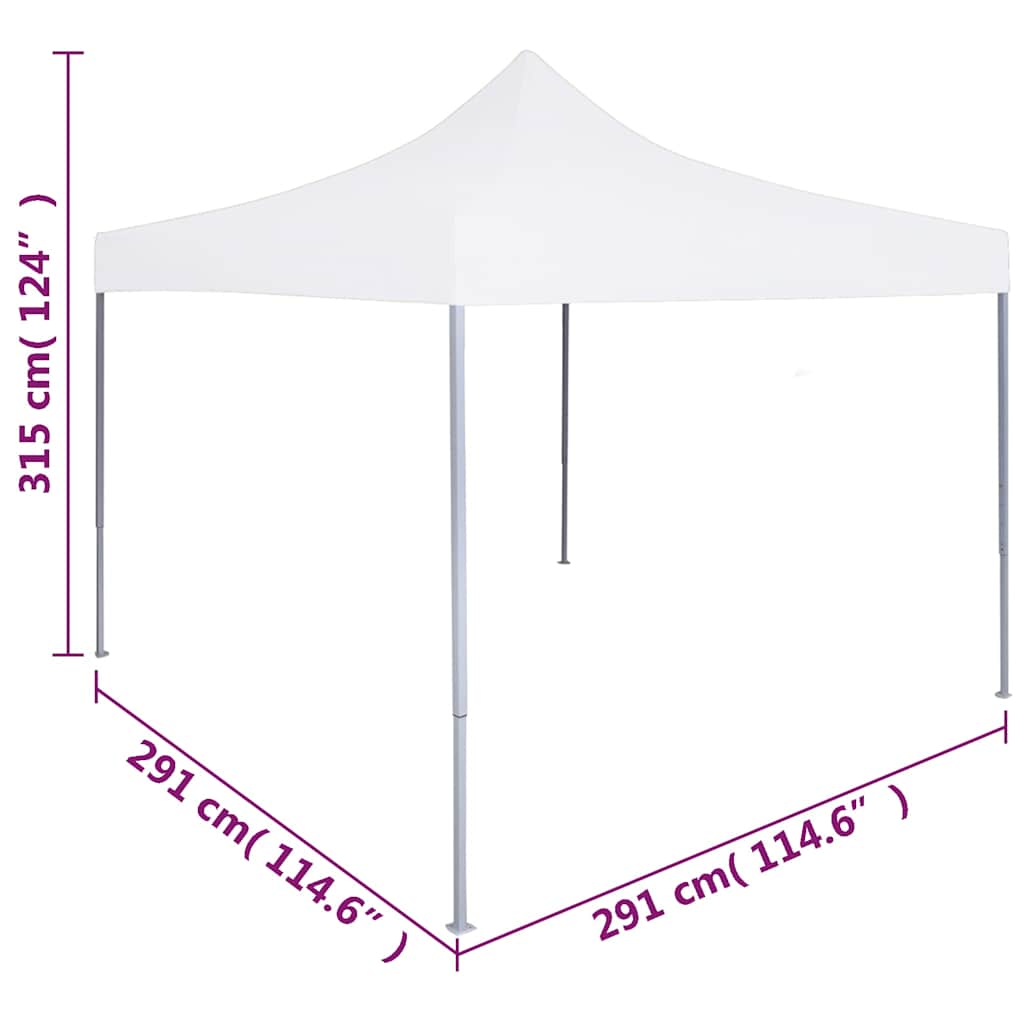 Profi-Partyzelt Faltbar 3 x 3 m Stahl Weiß