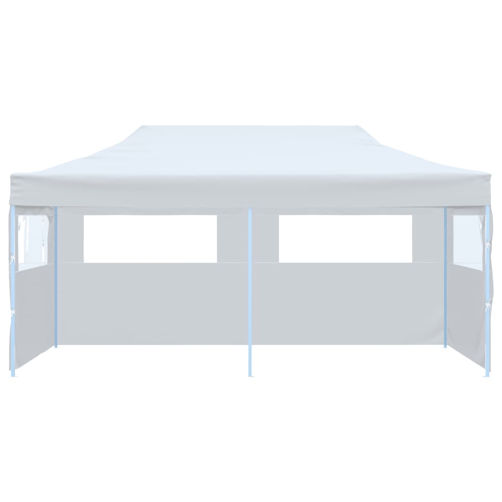 Tente de réception pop-up avec parois latérales pliable 3 x 6 m en acier blanc