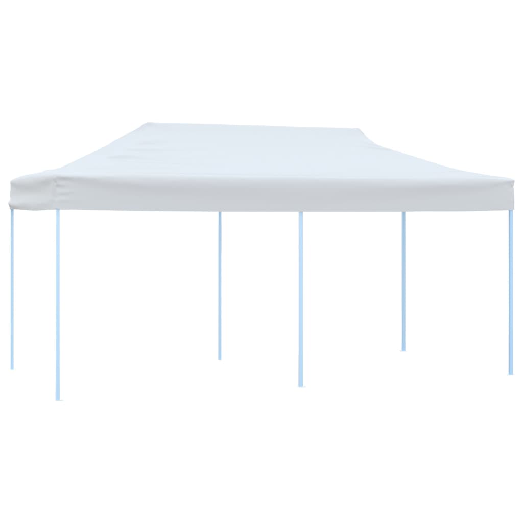Tente de réception pop-up avec parois latérales pliable 3 x 6 m en acier blanc