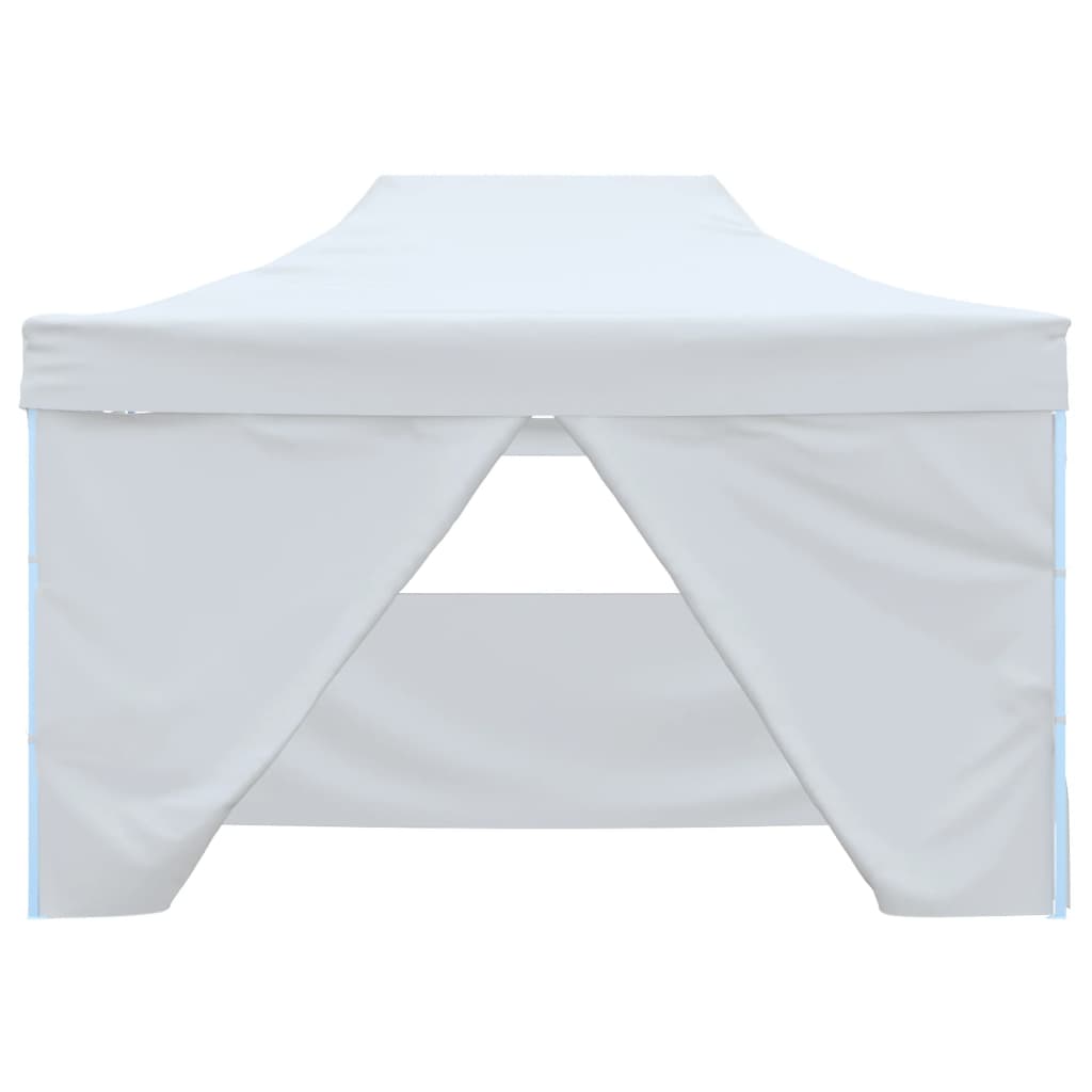 Tente de réception pliable avec 4 panneaux latéraux 3x4,5 m blanche