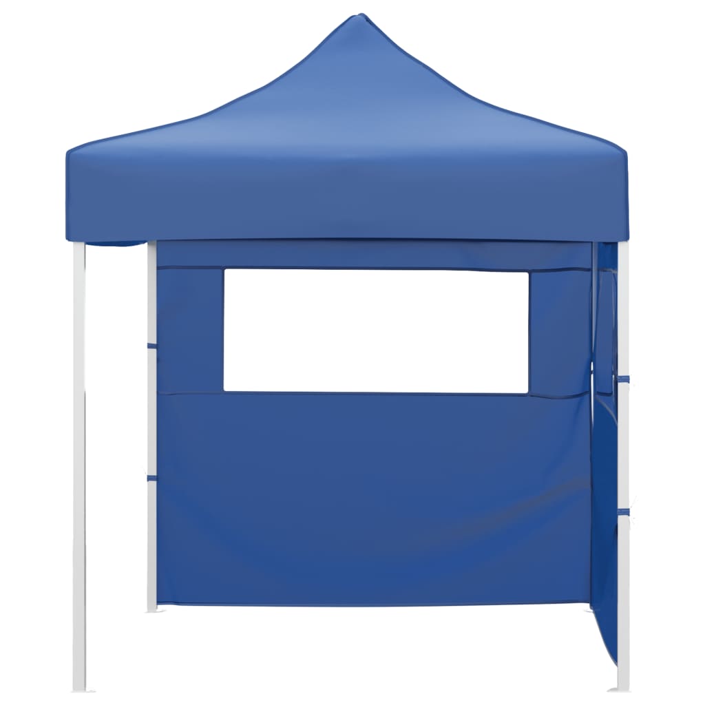 Professional Party Tent Foldable with 2 Side Walls 2×2m Steel Blue