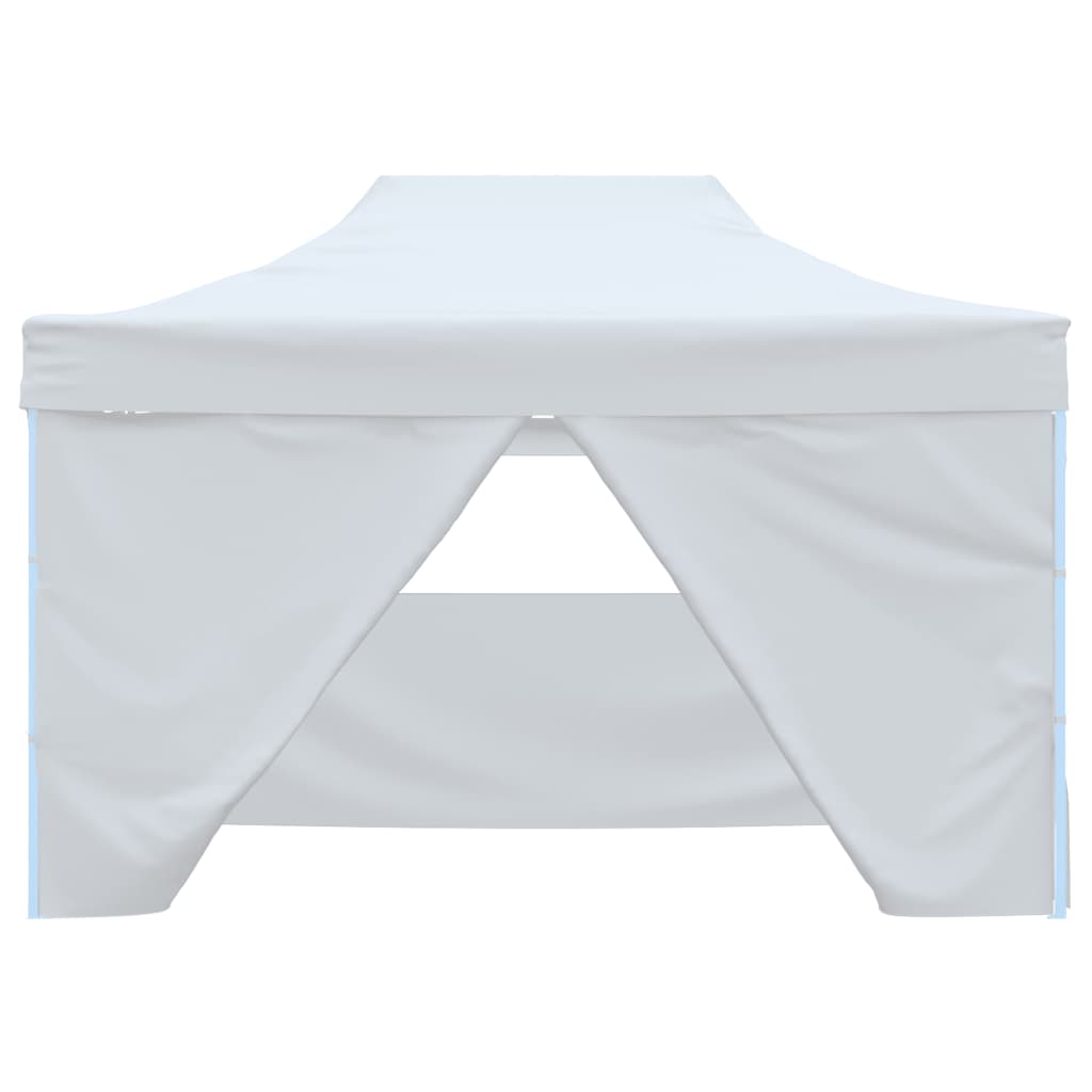 Profi-Partyzelt Faltbar mit 4 Seitenwänden 280x410x315 cm Stahl Weiß