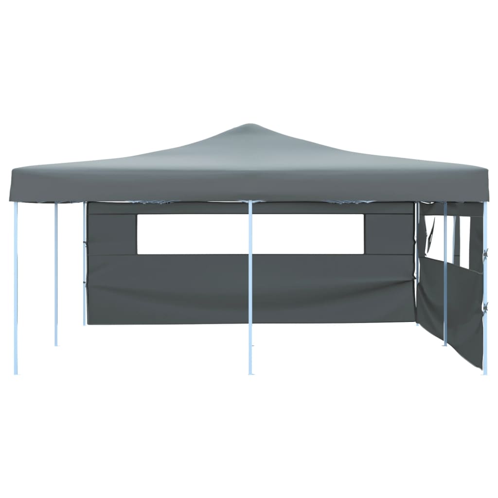 Faltpavillon mit 2 Seitenwänden 5x5 m Anthrazit