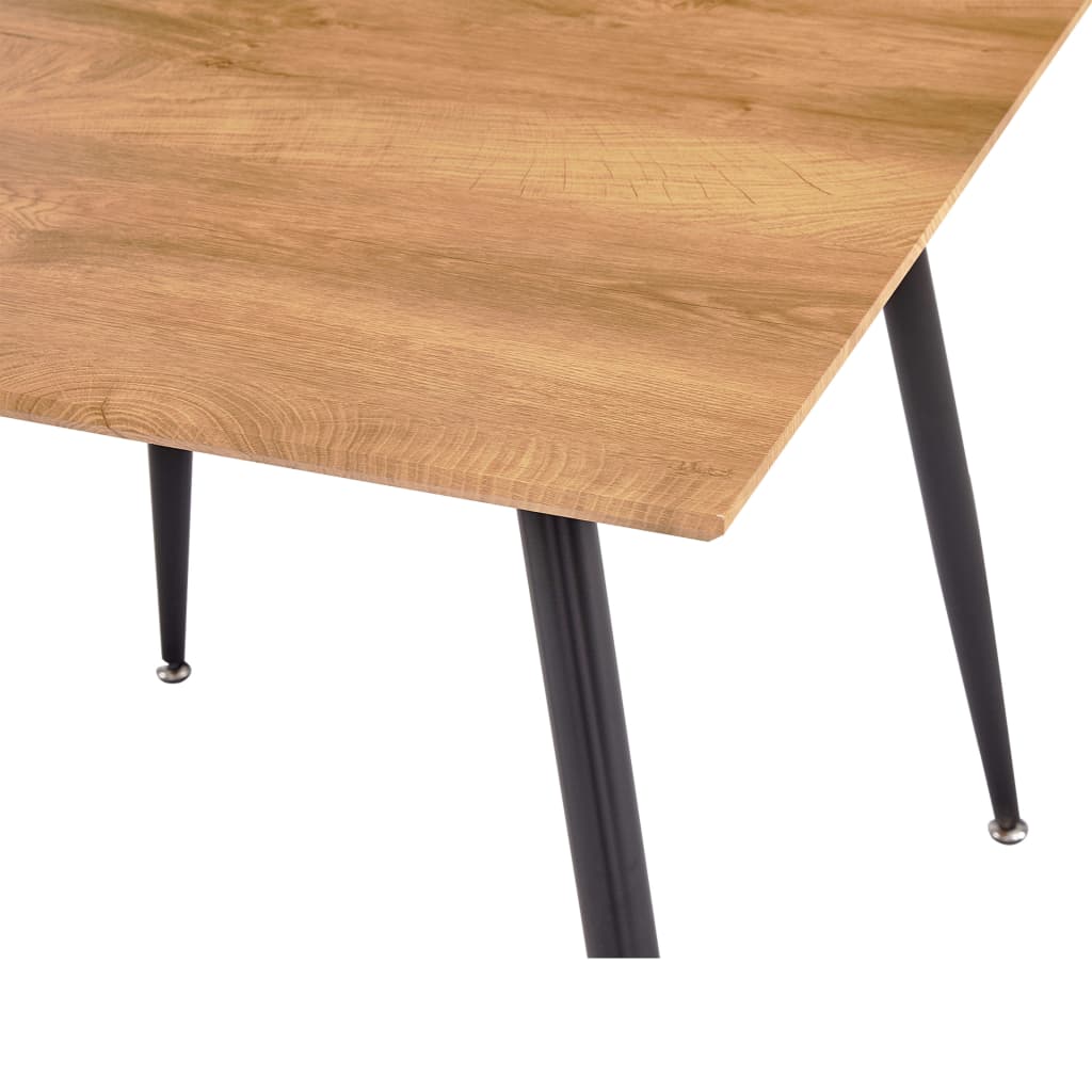 Table à manger en chêne et noir 80,5x80,5x73 cm MDF