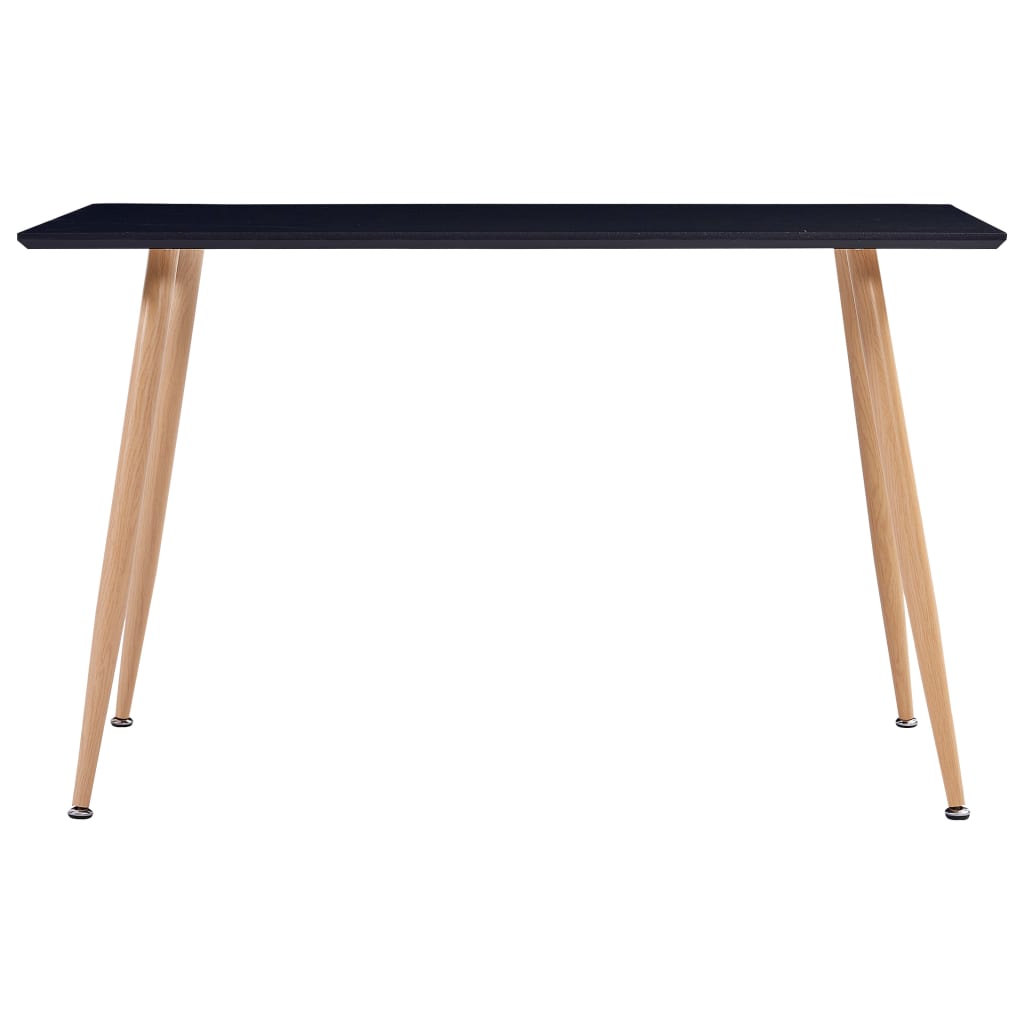 Table à manger noire et chêne 120×60×74 cm MDF