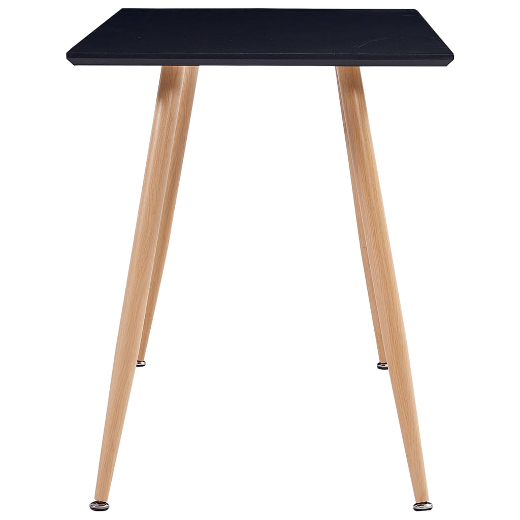 Table à manger noire et chêne 120×60×74 cm MDF