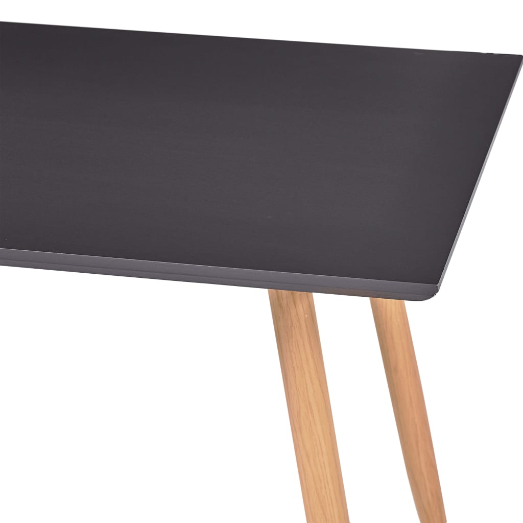 Table à manger grise et chêne 120×60×74 cm MDF