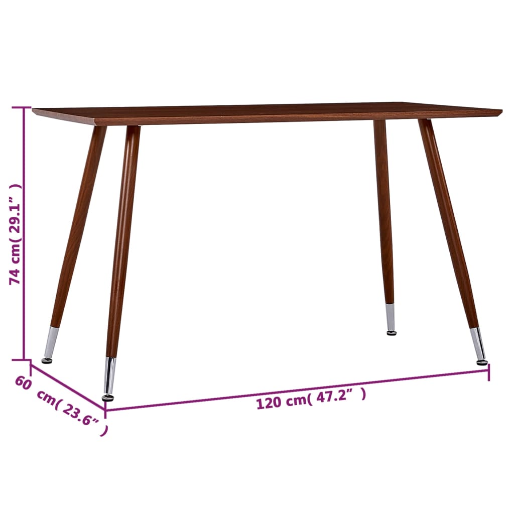 Table à manger marron 120×60×74 cm MDF