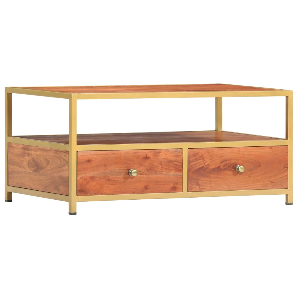 Table basse 90 x 50 x 40 cm en bois d'acacia massif