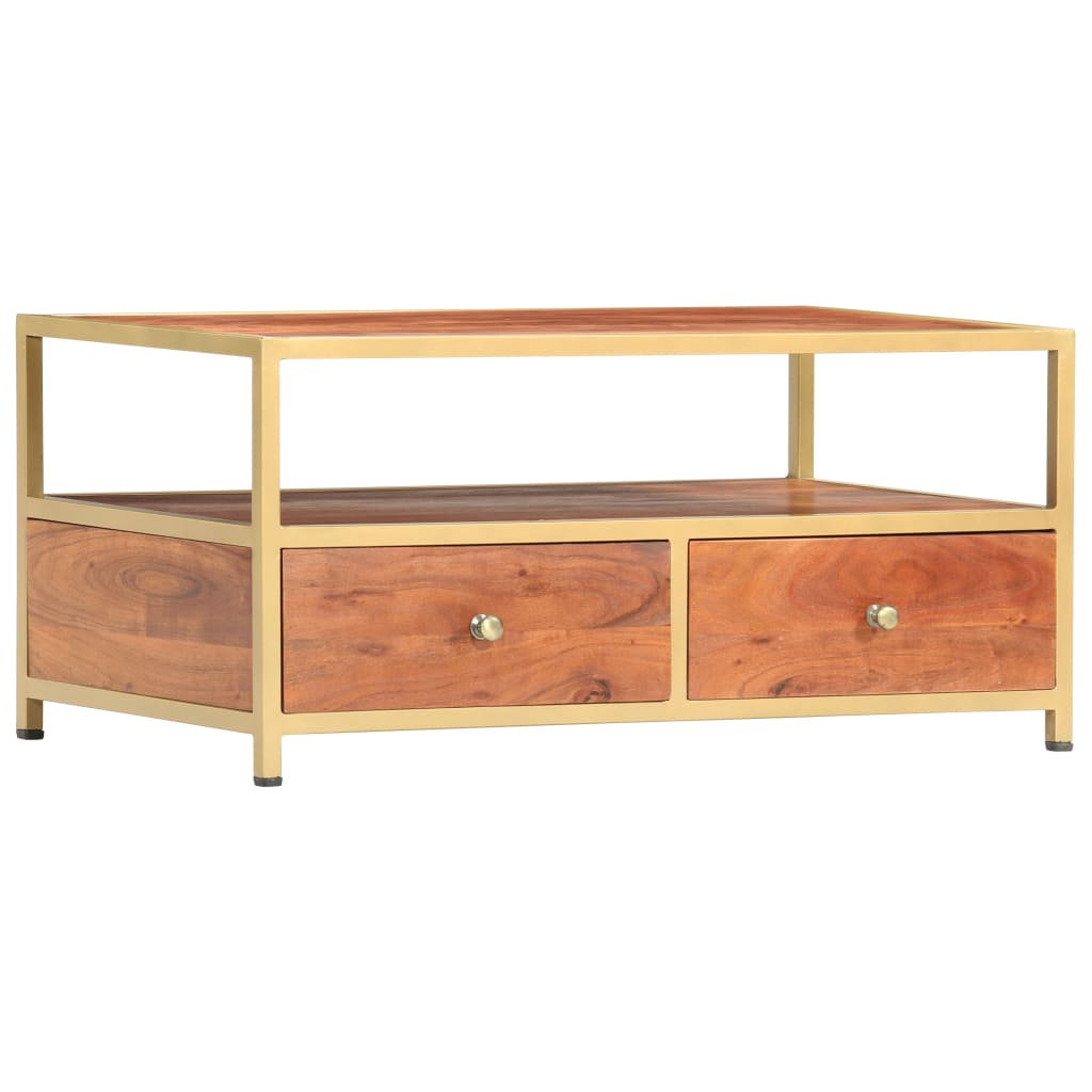 Table basse 90 x 50 x 40 cm en bois d'acacia massif