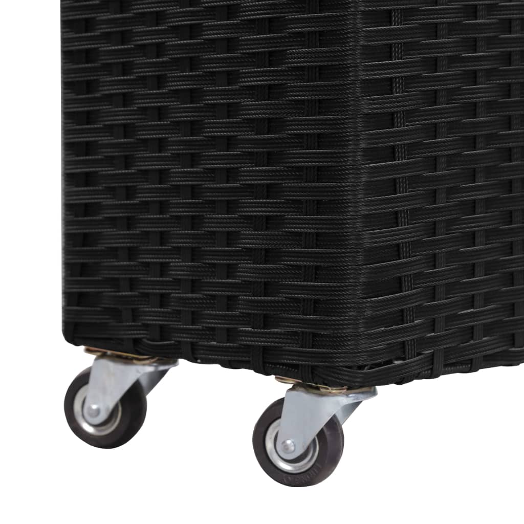 Garden raised bed with 4 pots 80x22x79 cm poly rattan black