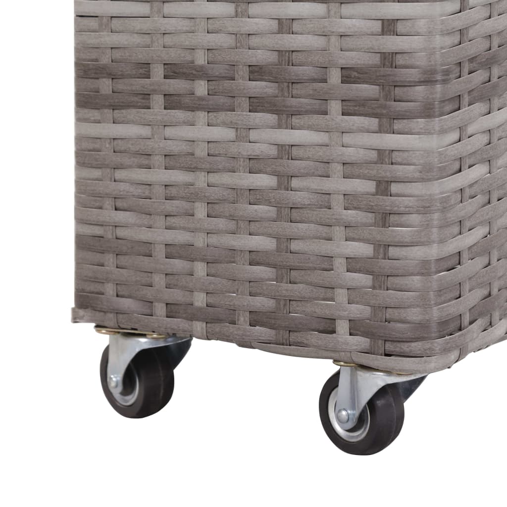 Garten-Hochbeet mit 4 Töpfen 80x22x79 cm Poly Rattan Grau