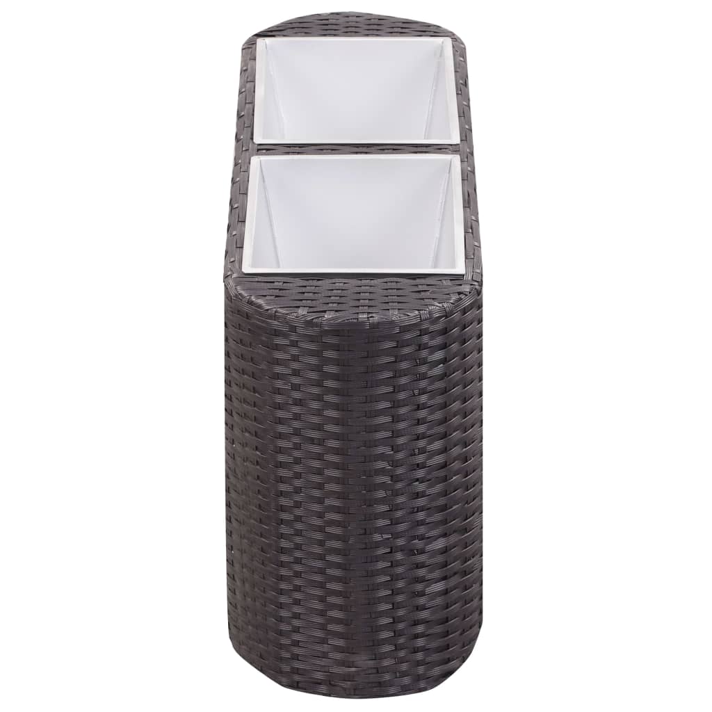 Garden raised bed 80x25x40cm poly rattan black