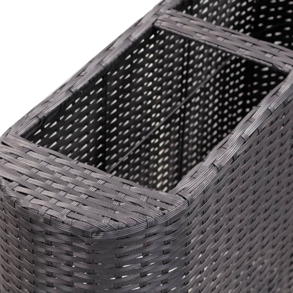 Garden raised bed 80x25x40cm poly rattan black