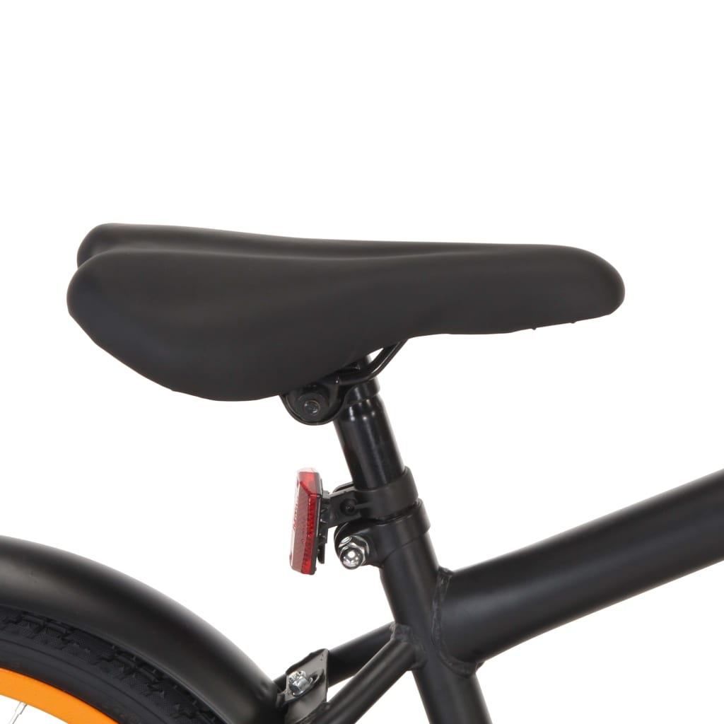 Kinderfahrrad mit Frontgepäckträger 18 Zoll Schwarz und Orange