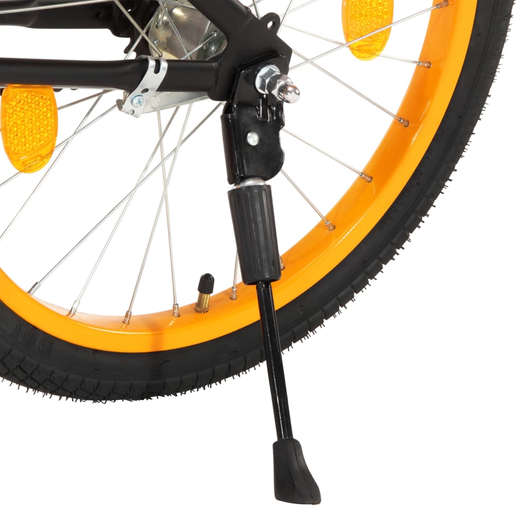 Kinderfahrrad mit Frontgepäckträger 18 Zoll Schwarz und Orange
