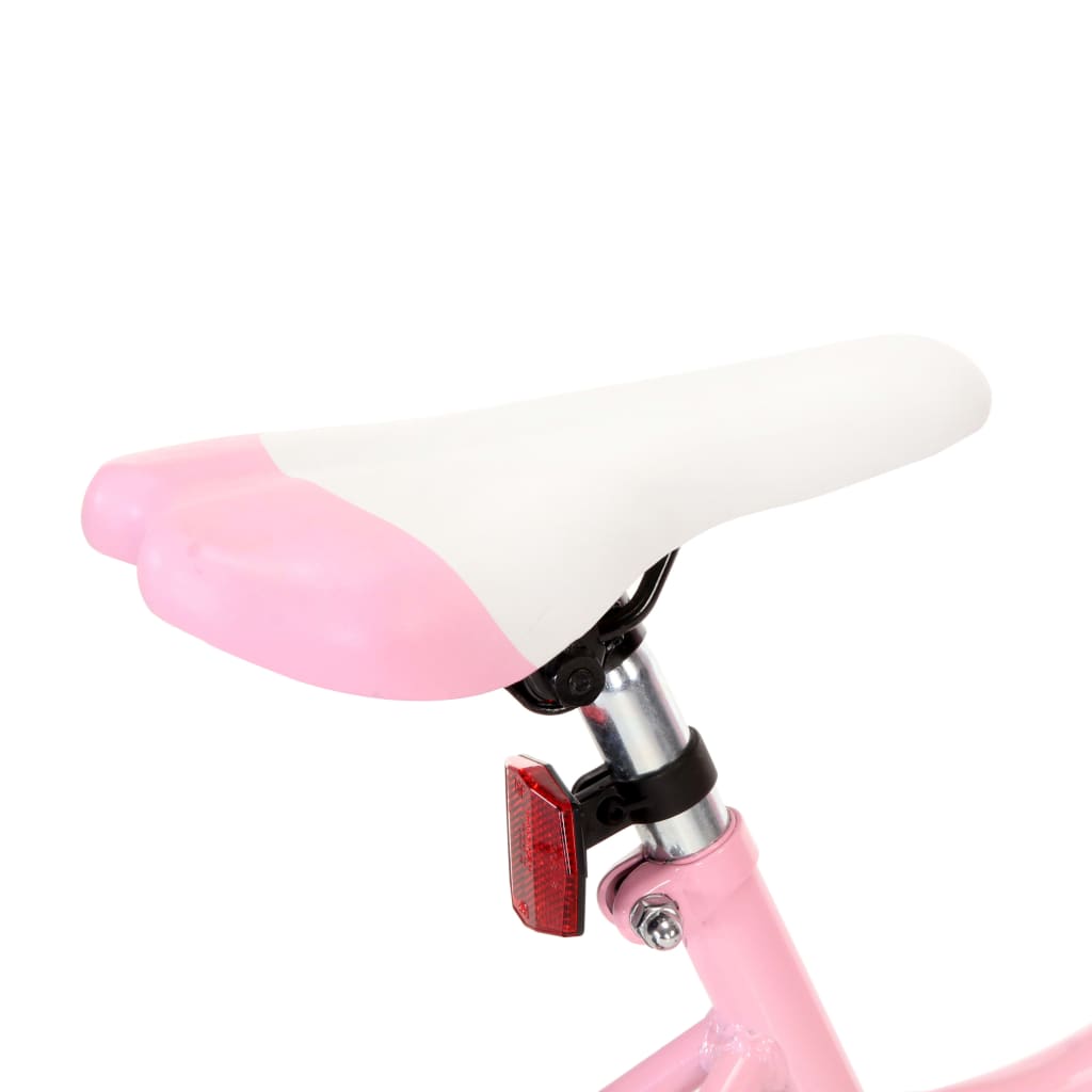 Kinderfahrrad mit Frontgepäckträger 18 Zoll Rosa und Schwarz