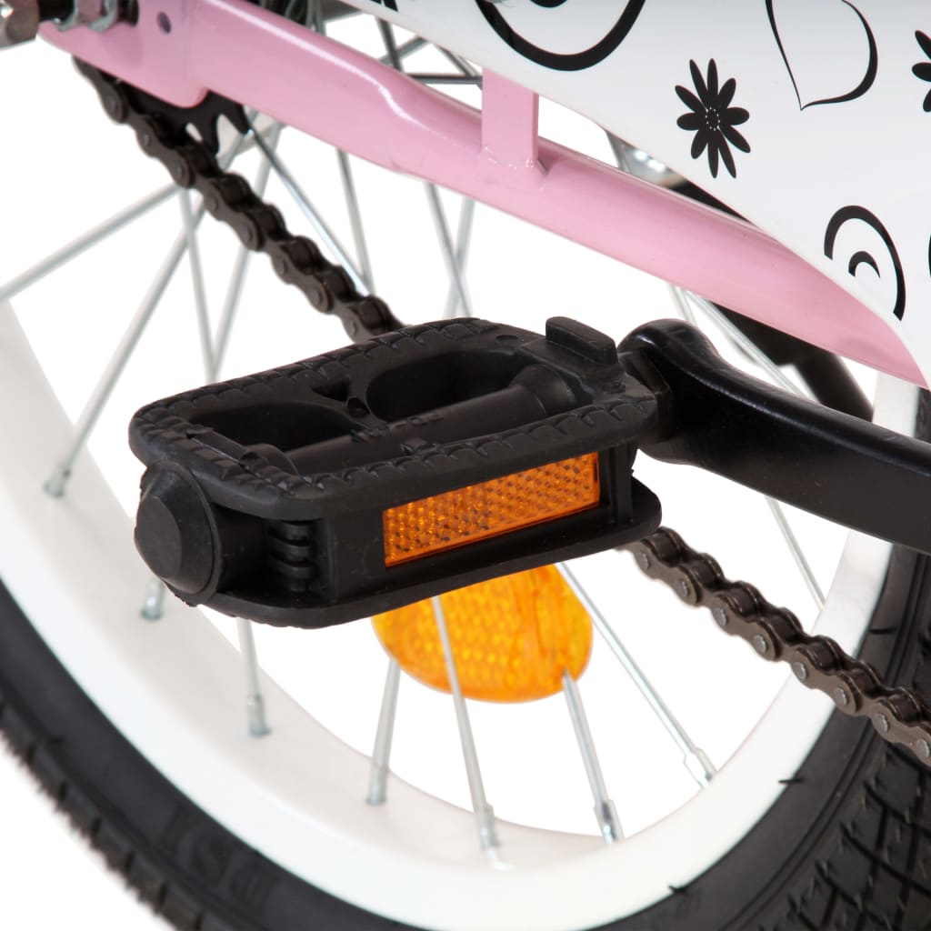 Kinderfahrrad mit Frontgepäckträger 20 Zoll Rosa und Schwarz
