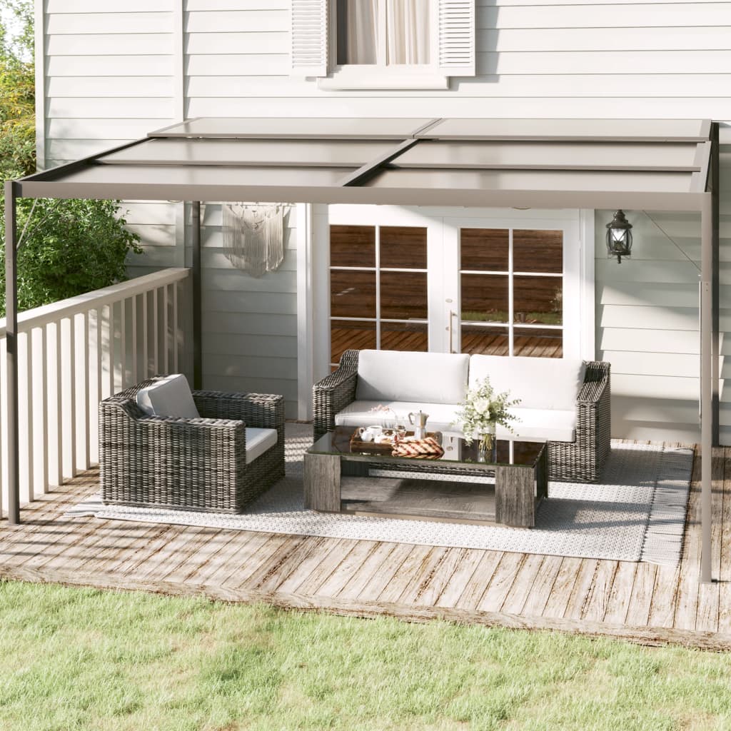 Pavillon mit Dach Anthrazit 4x3x2,5 m Aluminium und Stahl