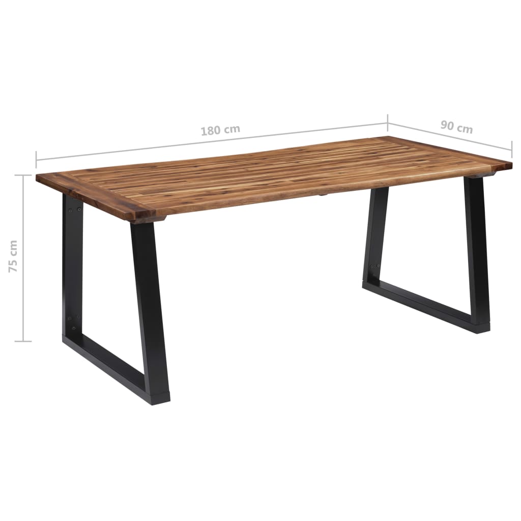 Table à manger en bois massif d'acacia 180 x 90 cm