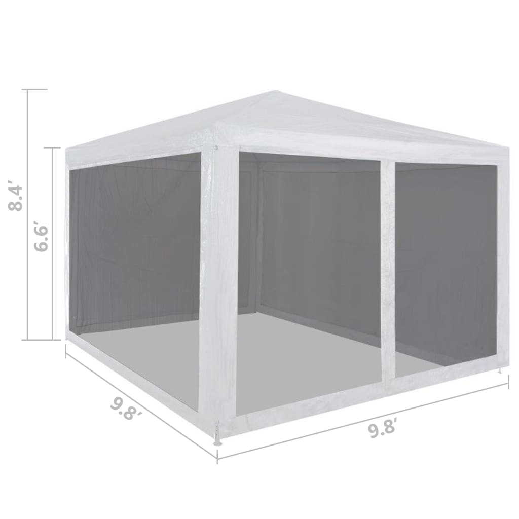 Partyzelt mit 4 Mesh-Seitenwänden 3x3 m