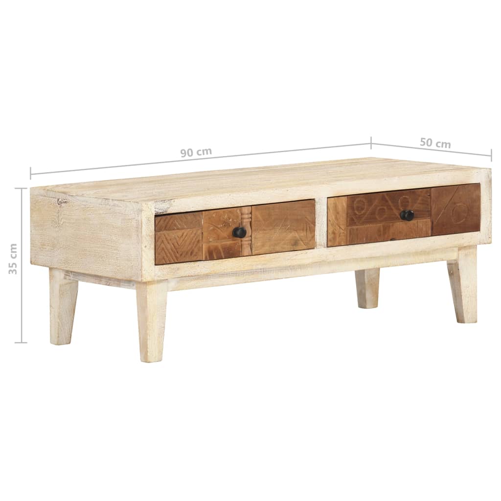 Couchtisch 90x50x35 cm Altholz Massiv