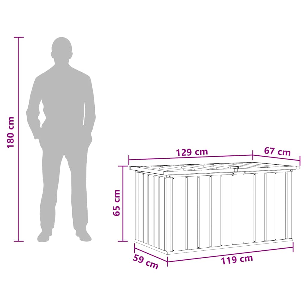 Garten-Aufbewahrungsbox Braun 129 x 67 x 65 cm