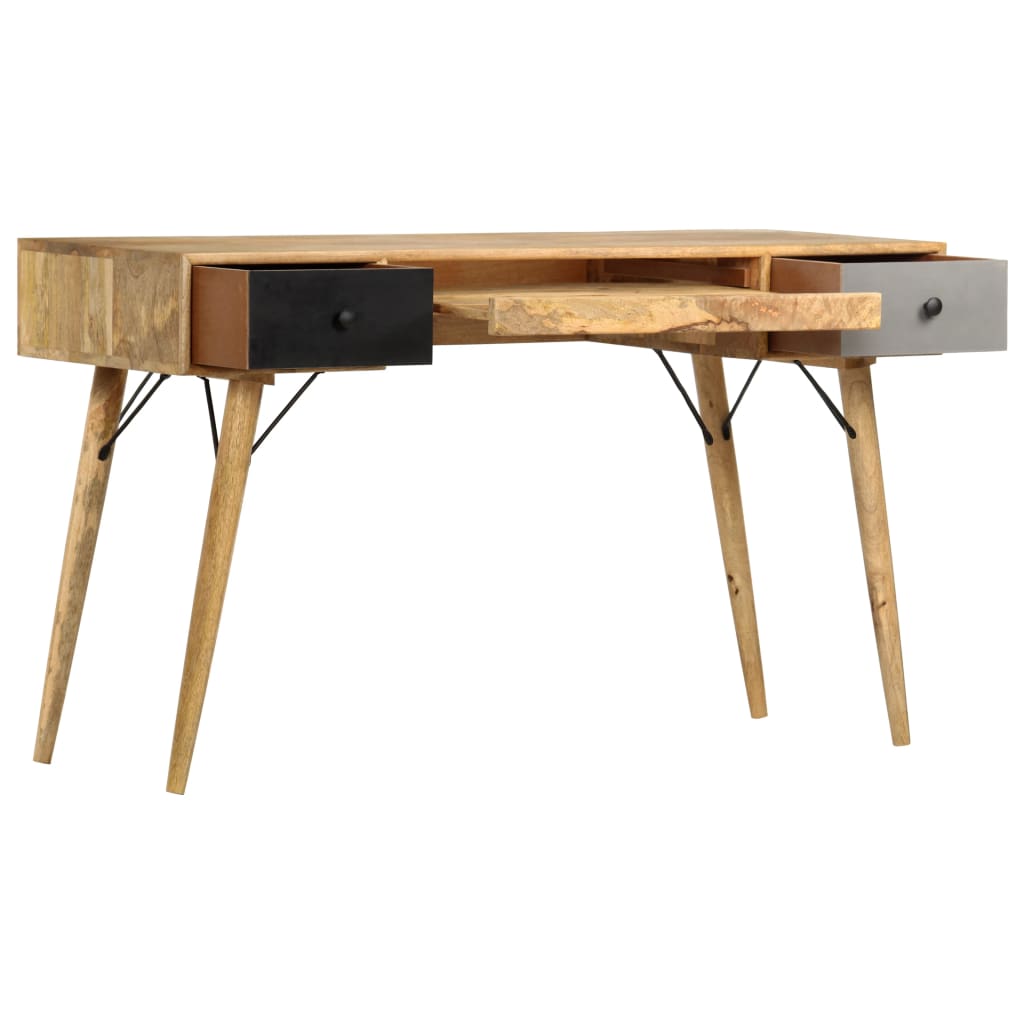 Schreibtisch mit Schubladen 130 x 50 x 80 cm Massivholz Mango