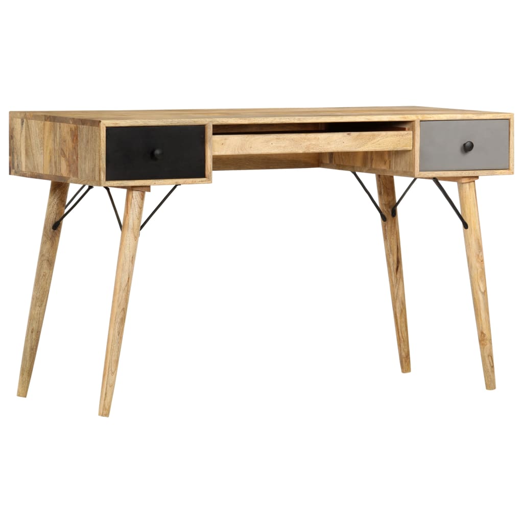 Schreibtisch mit Schubladen 130 x 50 x 80 cm Massivholz Mango
