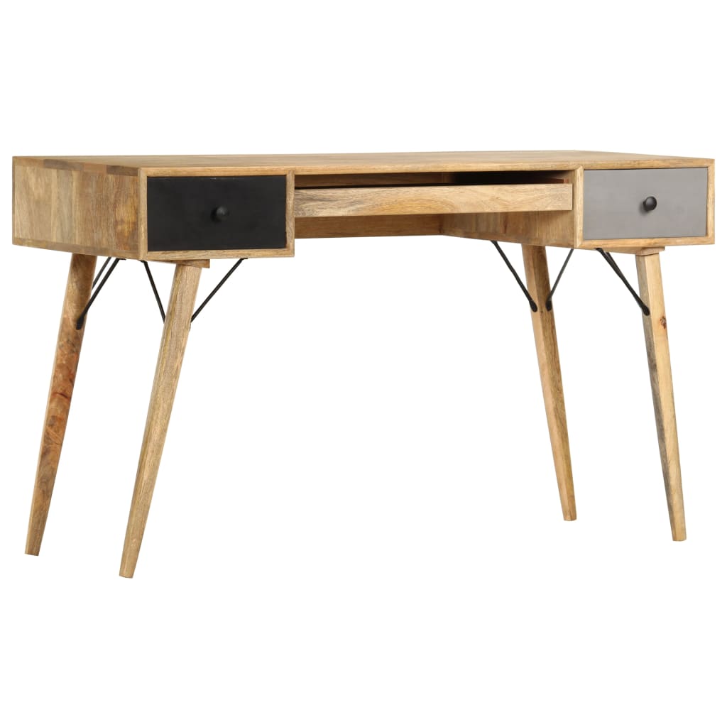 Schreibtisch mit Schubladen 130 x 50 x 80 cm Massivholz Mango