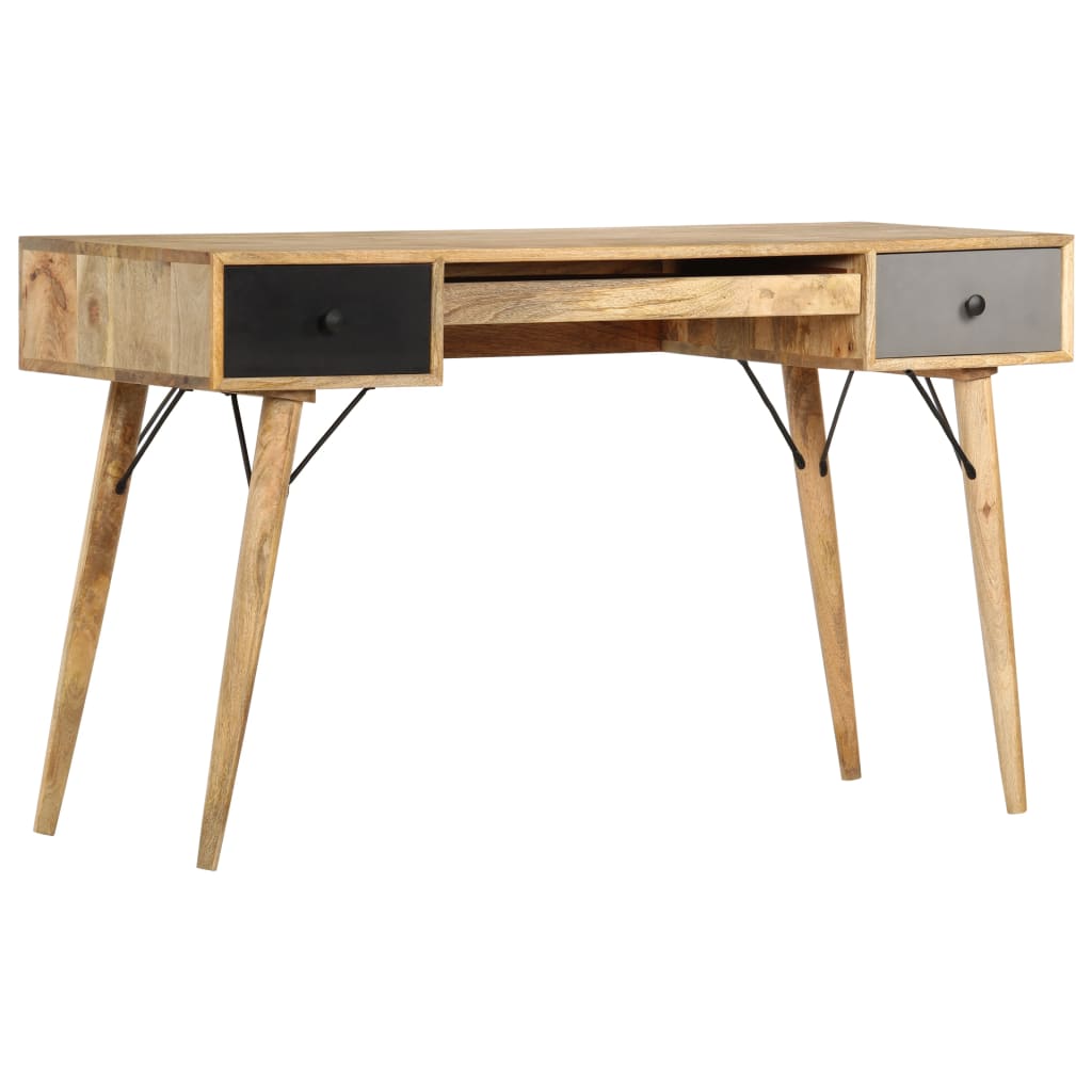 Schreibtisch mit Schubladen 130 x 50 x 80 cm Massivholz Mango