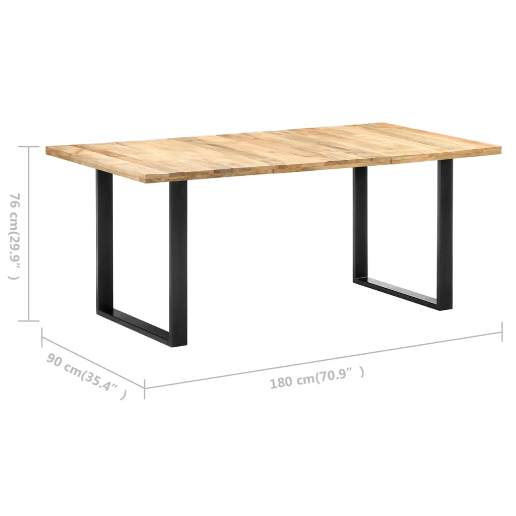 Dining table 180x90x76 cm solid mango wood