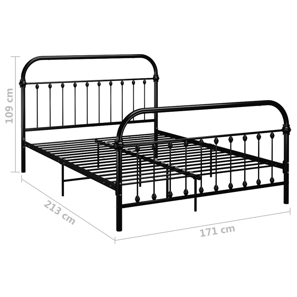 Bettgestell Schwarz Metall 160×200 cm