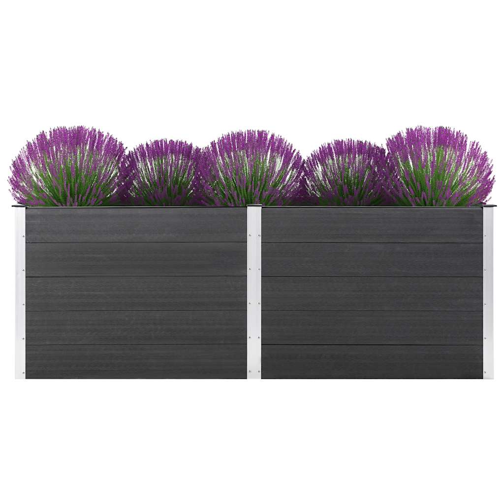 Garden Raised Bed 250 x 50 x 91 cm WPC Grey