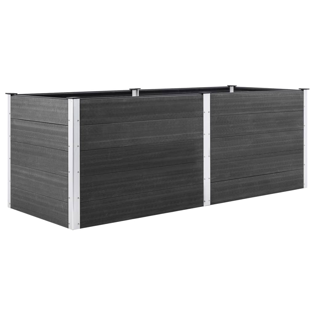 Garden Raised Bed 250 x 50 x 91 cm WPC Grey