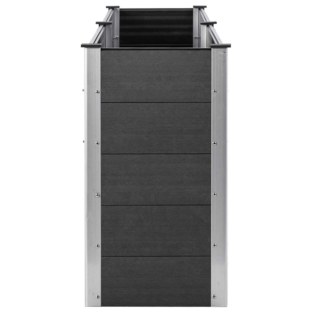 Garden Raised Bed 250 x 50 x 91 cm WPC Grey